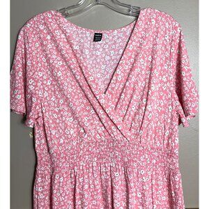 Shein Maxi Dress Pink Floral Empire Cottagecore Ditsy Rayon Womens XL